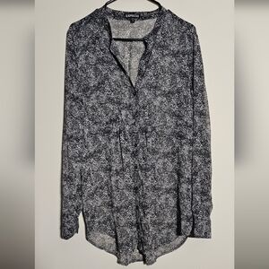 Express Floral Print Shirt - Work Office Wear Size L
